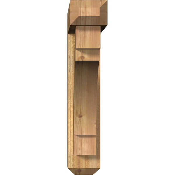 Merced Craftsman Rough Sawn Bracket W/ Offset Brace, Western Red Cedar, 6W X 30D X 30H